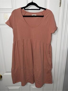 Women’s Scoop-Neck Babydoll Tunic in Mauve Pink